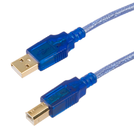 USB A Male Plug to USB B Male Plug, Molding Type